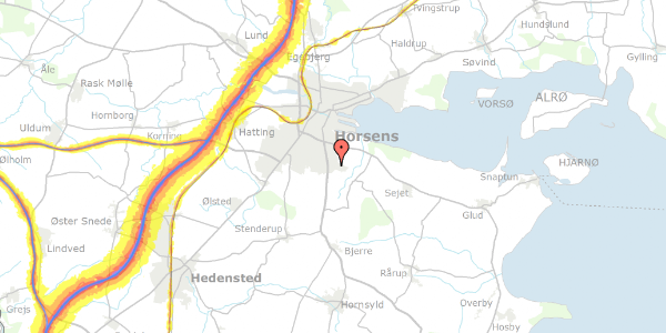 Trafikstøjkort på Søndrevej 17, 8700 Horsens