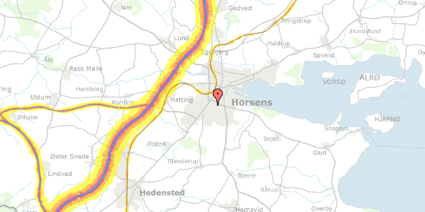 Trafikstøjkort på Ternebakkevej 44, 8700 Horsens