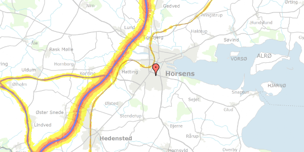 Trafikstøjkort på Ternebakkevej 46, 8700 Horsens