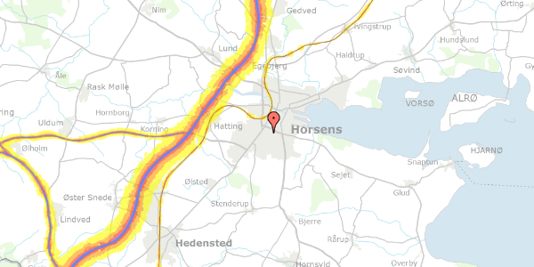 Trafikstøjkort på Ternebakkevej 48, 8700 Horsens