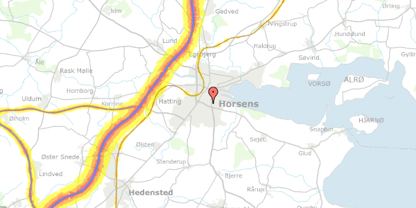 Trafikstøjkort på Ternevej 30, 8700 Horsens