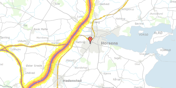 Trafikstøjkort på Thors Top 18, 8700 Horsens