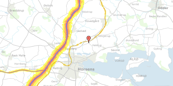 Trafikstøjkort på Toftekærsvej 6, 8700 Horsens