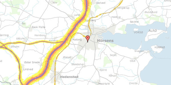 Trafikstøjkort på Toften 7, 8700 Horsens