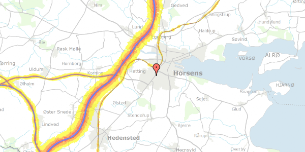 Trafikstøjkort på Toften 8, 8700 Horsens