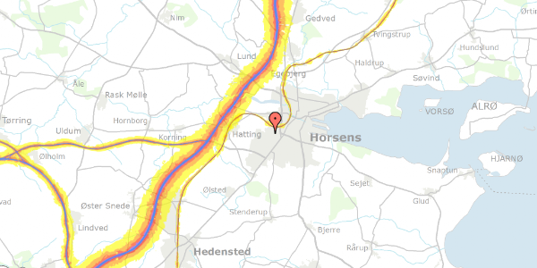 Trafikstøjkort på Tornbjerg 8, 8700 Horsens