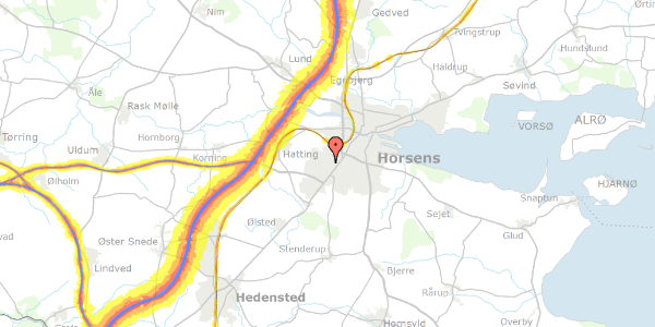 Trafikstøjkort på Torsmark 12, 8700 Horsens