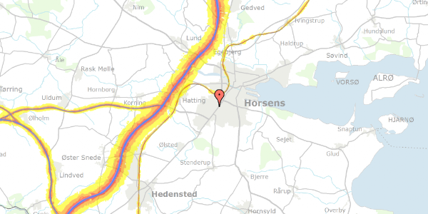 Trafikstøjkort på Torstedalle 99, 8700 Horsens