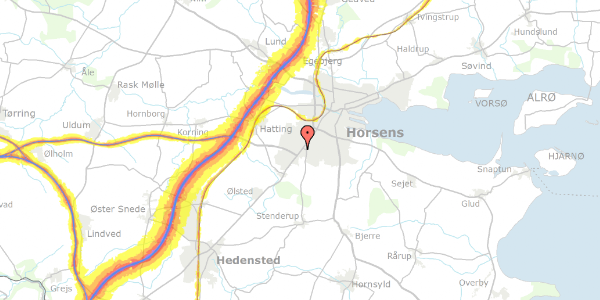 Trafikstøjkort på Torstedalle 177, st. , 8700 Horsens