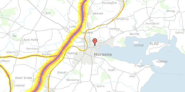 Trafikstøjkort på Torvet 20, 1. 4, 8700 Horsens