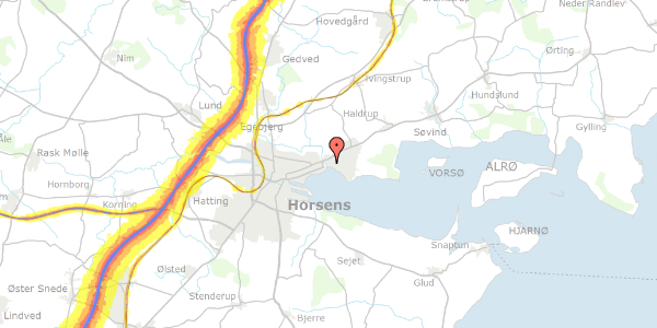 Trafikstøjkort på Tunet 2B, 8700 Horsens