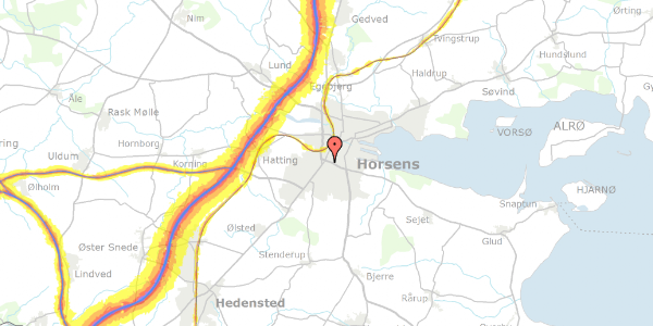 Trafikstøjkort på Vedbæksparken 4, 8700 Horsens