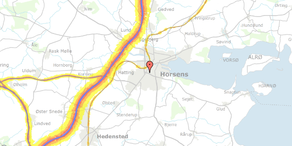 Trafikstøjkort på Vejlevej 47, 8700 Horsens