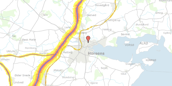 Trafikstøjkort på Vendersgade 17, 8700 Horsens