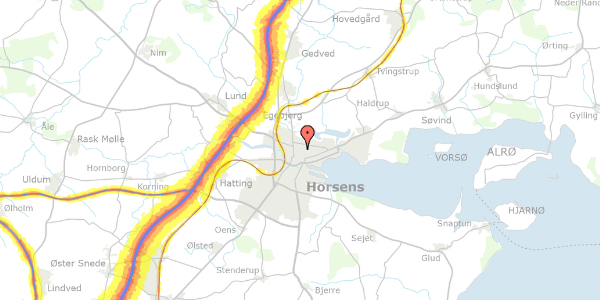 Trafikstøjkort på Vendersgade 32, st. , 8700 Horsens