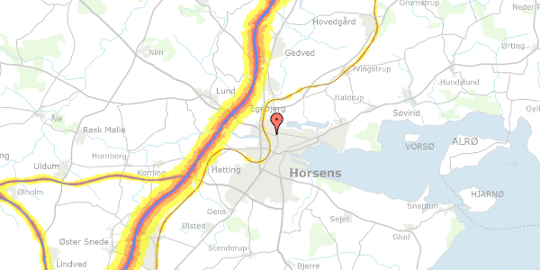 Trafikstøjkort på Vestergade 75A, st. tv, 8700 Horsens