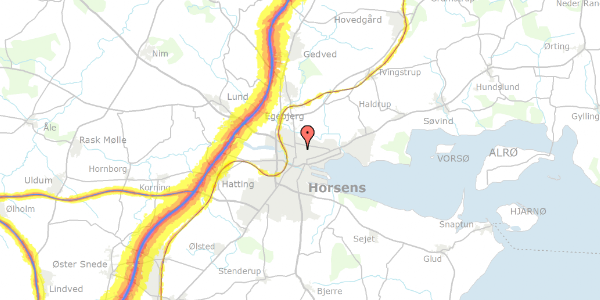 Trafikstøjkort på Østergade 31, 1. tv, 8700 Horsens