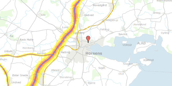 Trafikstøjkort på Østergade 51, 8700 Horsens