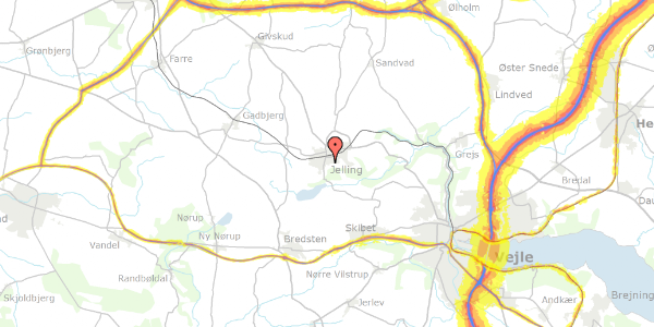 Trafikstøjkort på Fåruplund 11, 7300 Jelling
