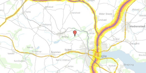 Trafikstøjkort på Hopballevej 7, 7300 Jelling