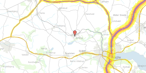 Trafikstøjkort på Hvesager 112, 7300 Jelling