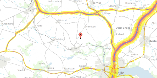 Trafikstøjkort på Hygumvej 17, 7300 Jelling