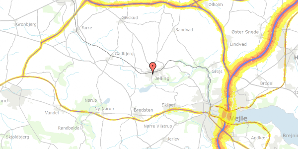 Trafikstøjkort på Højager 80, 7300 Jelling