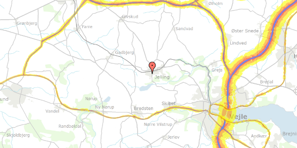 Trafikstøjkort på Højager 129, 7300 Jelling