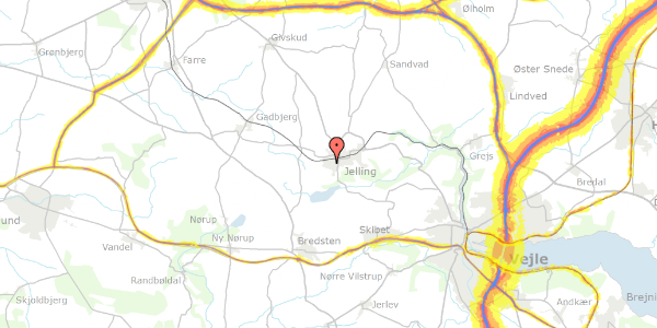 Trafikstøjkort på Højager 137, 7300 Jelling