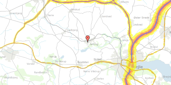 Trafikstøjkort på Højager 145, 7300 Jelling