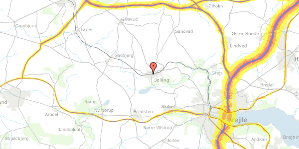 Trafikstøjkort på Ringvejen 41, 7300 Jelling