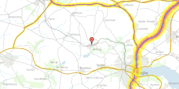 Trafikstøjkort på Rosenvold 29, 7300 Jelling