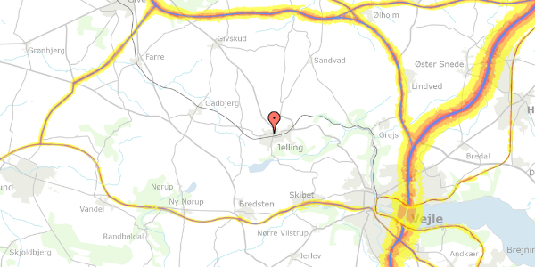Trafikstøjkort på Rosenvold 35, 7300 Jelling