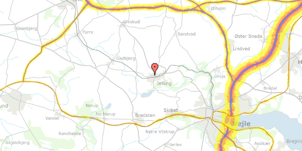 Trafikstøjkort på Rosenvold 41, 7300 Jelling