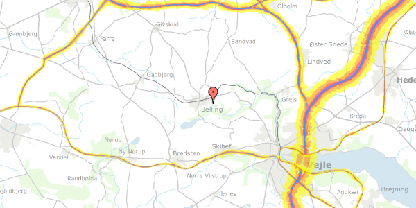 Trafikstøjkort på Siljeager 44, 7300 Jelling