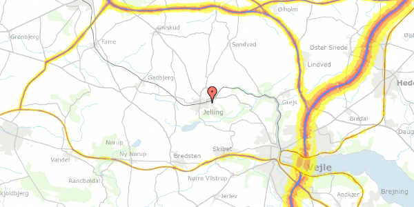 Trafikstøjkort på Skovgade 23N, 7300 Jelling