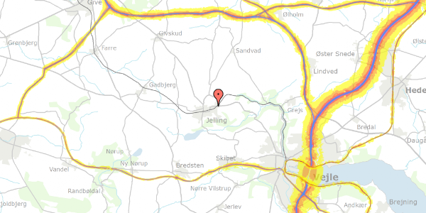 Trafikstøjkort på Vejlevej 57, 7300 Jelling