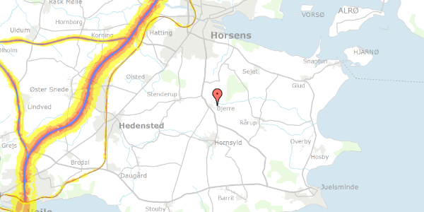 Trafikstøjkort på Bakkealle 5B, 8783 Hornsyld