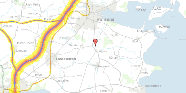 Trafikstøjkort på Bjerrevej 295, 8783 Hornsyld