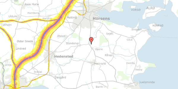 Trafikstøjkort på Bjerrevej 310, 8783 Hornsyld