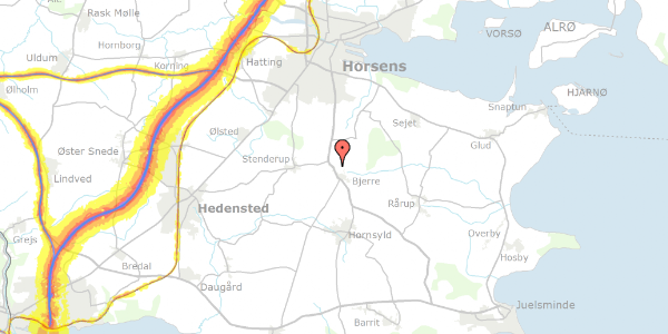 Trafikstøjkort på Bjerrevej 323, 8783 Hornsyld