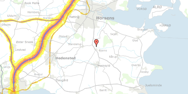 Trafikstøjkort på Bjerrevej 325, 8783 Hornsyld