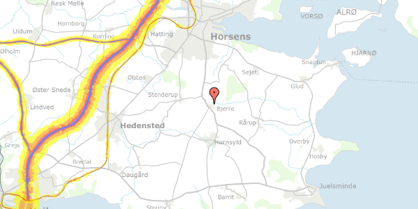 Trafikstøjkort på Buen 11, 8783 Hornsyld