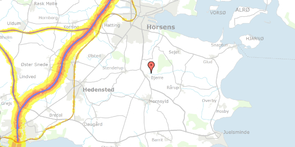 Trafikstøjkort på Dybdalsvej 26, 8783 Hornsyld