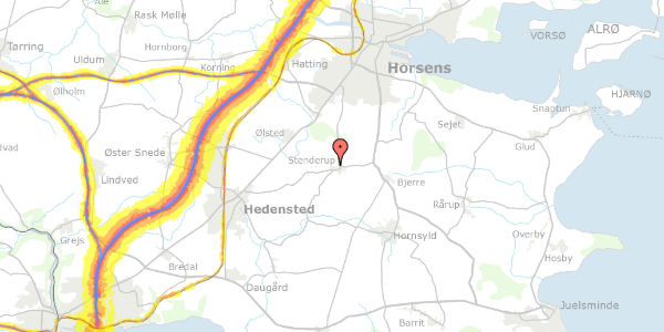 Trafikstøjkort på Fuglkær 3, 8781 Stenderup