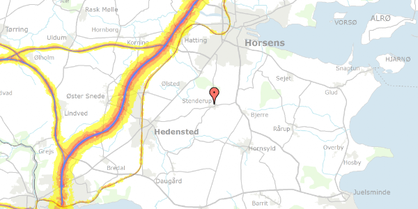 Trafikstøjkort på Fuglkær 4, 8781 Stenderup
