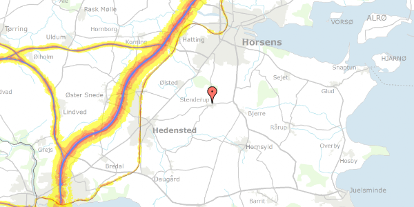 Trafikstøjkort på Fuglkær 19, 8781 Stenderup