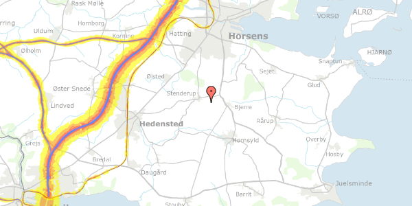 Trafikstøjkort på Fællesvej 7, 8781 Stenderup