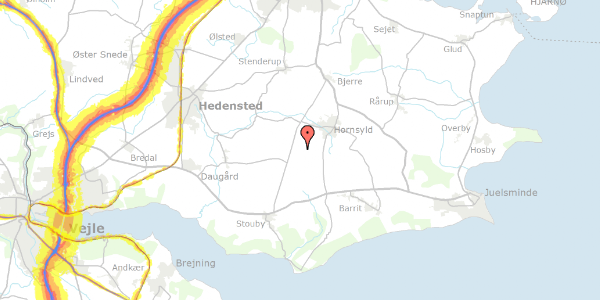Trafikstøjkort på Hornum Østermarksvej 1, 8783 Hornsyld