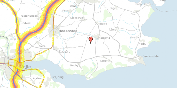 Trafikstøjkort på Hornum Østermarksvej 2, 8783 Hornsyld